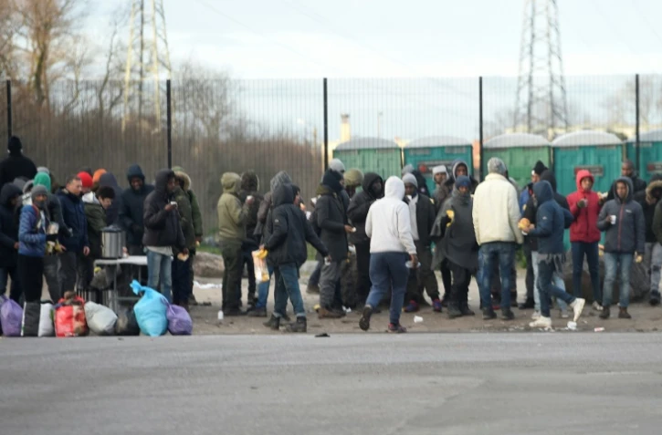 Rassemblement le 2 février 2018 à Calais au lendemain des rixes entre migrants qui ont fait 22 blessés