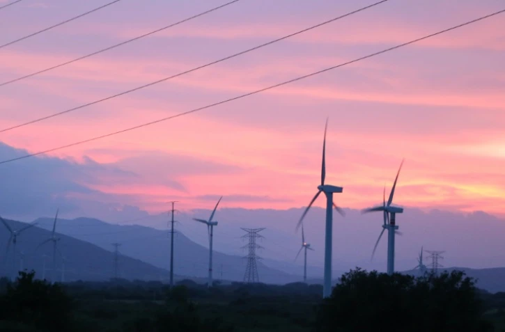 Des éoliens à Ventosa, de l?énergie éolienne en Amérique latine, dans l?Etat d?Oaxaca, dans le sud du Mexique, le 27 juillet 2017