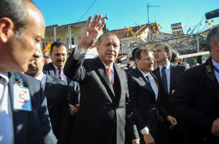 Le président turce Recep Tayyip Erdogan, le 8 décembre 2017 à Komotini, dans le nord de la Grèce