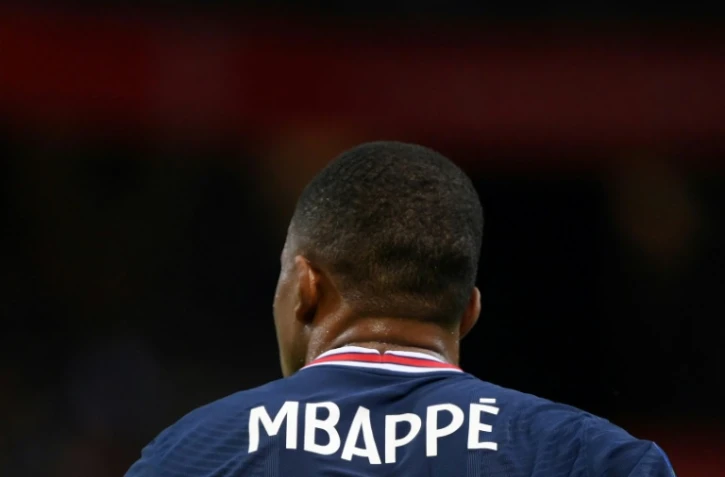 L'avant-centre du Paris Saint-Germain,  Kylian Mbappé, lors du match d Ligue 1 contre le Stade de Reims au Stade Auguste-Delaune le 29 août 2021