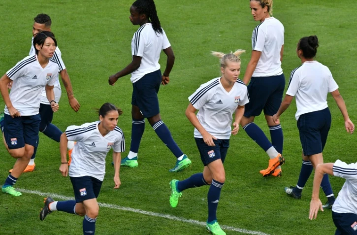 Les Lyonnaises à l'entraînement le 23 mai 2018 à Kiev