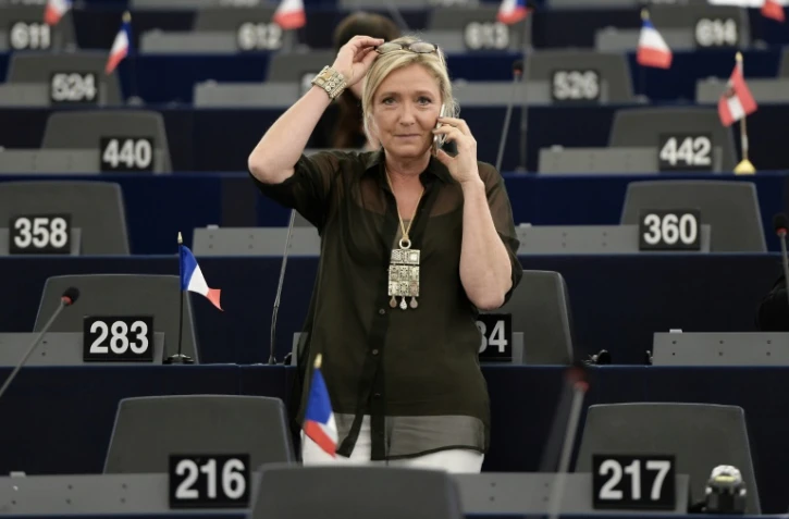 La présidente du Front national Marine Le Pen au Parlement européen à Strasbourg, le 14 septembre 2016