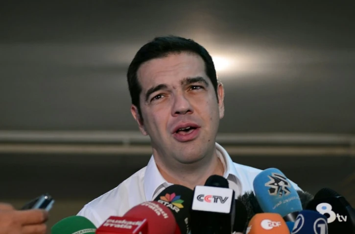 Alexis Tsipras le 20 septembre 2015 dans un bureau de vote à Athènes