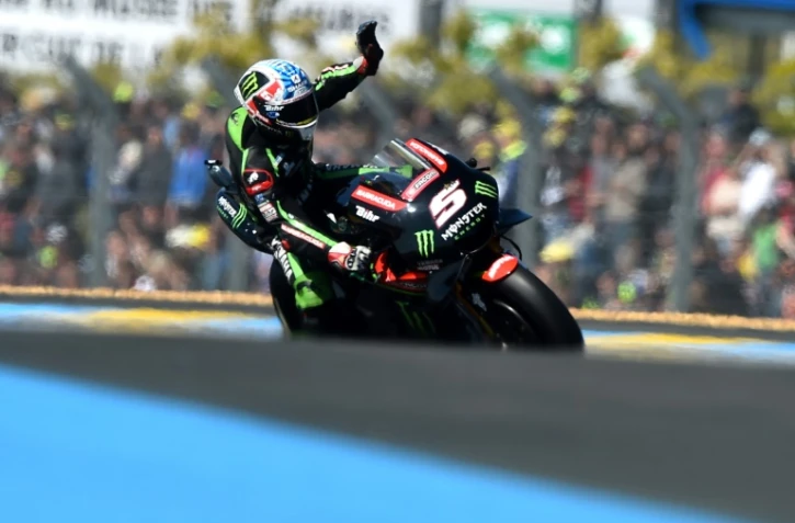 Le Français Johann Zarco (Yamaha Tech3) lors des essais libres du Grand Prix de France de moto GP, le 19 mai 2018 au Mans