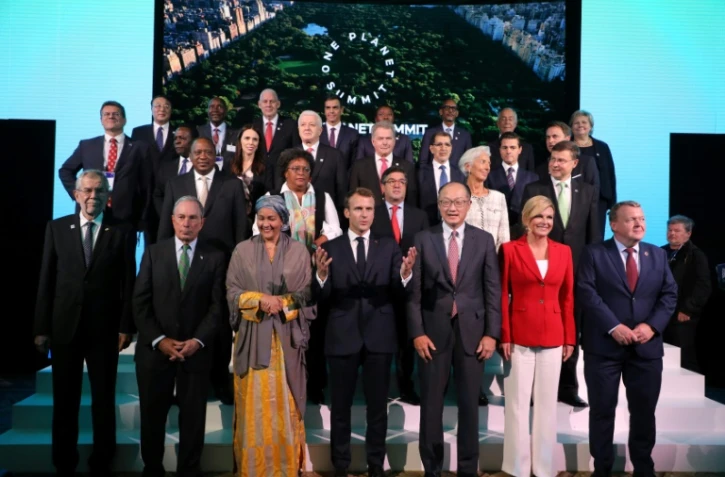 Les dirigeants mondiaux réunis au One Planet Summit de New York, le 26 septembre 2018