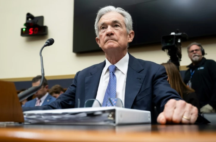 Le président de la banque centrale des États-Unis (Fed) Jerome Powell lors d'une audition devant la Commission financière de la Chambre des représentants, le 24 juin 2025 à Washington