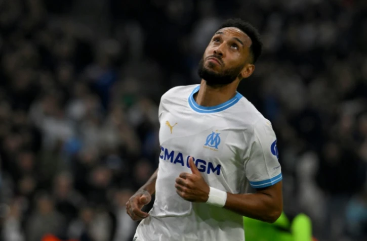 L'attaquant marseillais Pierre-Emerick Aubameyang auteur d'un triplé contre l'Ajax Amsterdam, le 30 novembre 2023 au Stade Vélodrome
