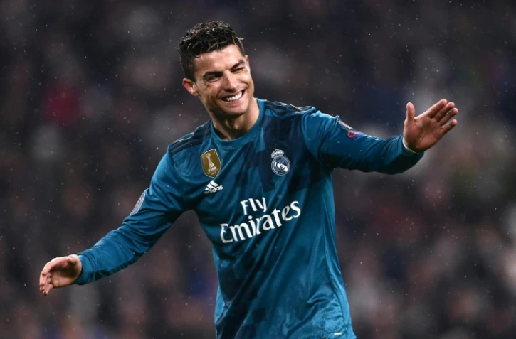 L'attaquant du Real Madrid Cristiano Ronaldo auteur d'un doublé lors de la victoire à Turin le 3 avril 2018 en Ligue des champions