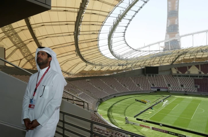 Nasser Al-Khater, dirigeant du comité d'organisation du Mondial-2022 au Qatar, le 18 mai 2017 au stade Khalifa International de Doha