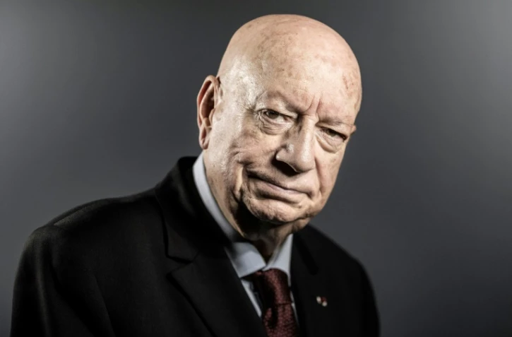 Hervé Bourges photographié en 2017 par l'AFP à Paris