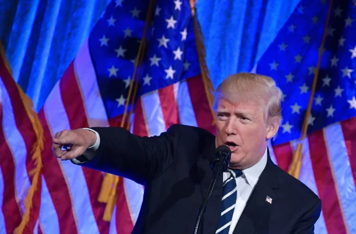 Donald Trump lors d'une réunion de levée de fonds à New York le 2 décembre 2017