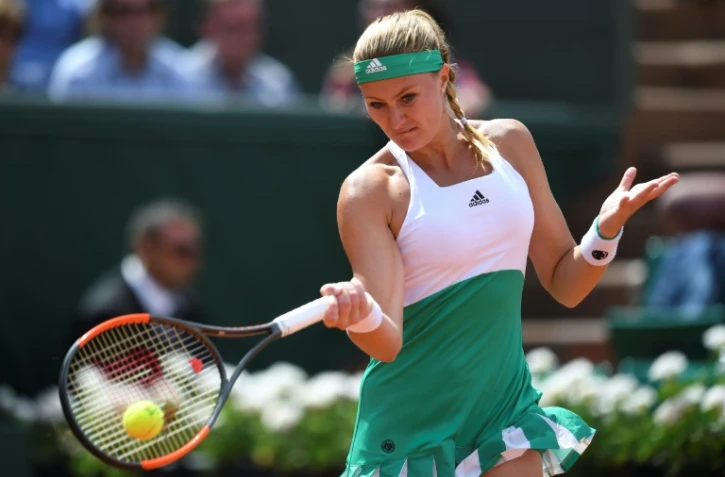 Kristina Mladenovic opposée à Garbiñe Muguruza à Roland-Garros, le 4 juin 2017