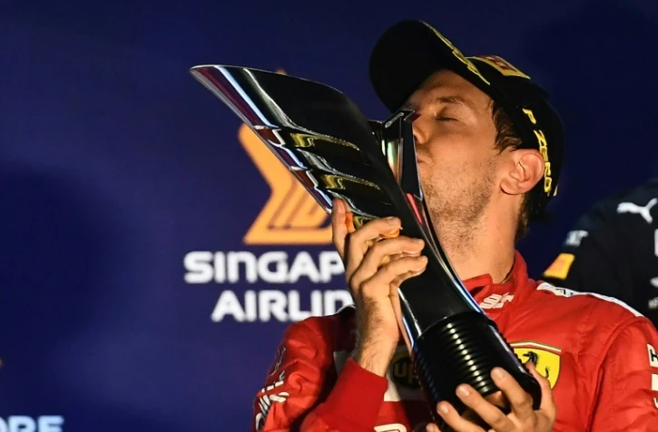 L'Allemand Sebastian Vettel vainqueur du GP de Singapour, le 22 septembre 2019