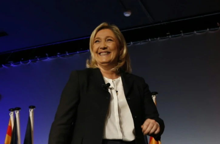 Marine Le Pen, le 27 novembre 2015 à Nice pour un meeting électoral