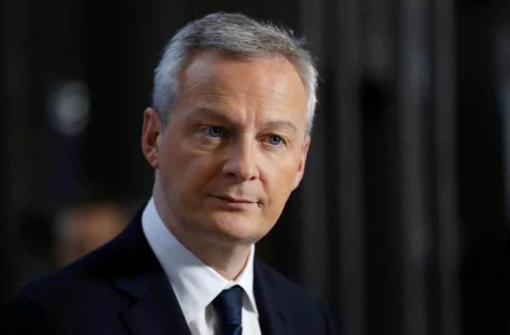 Le ministre de l'Economie Bruno Le Maire lors d'une conférence de presse à Paris, le 12 janvier 2018