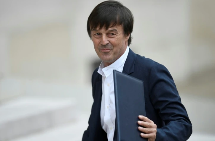 Le nouveau ministre de la Transition écologique et solidaire Nicolas Hulot, arrivant à l'Élysée pour participer au premier Conseil des ministres du nouveau gouvernement, le 18 mai 2017