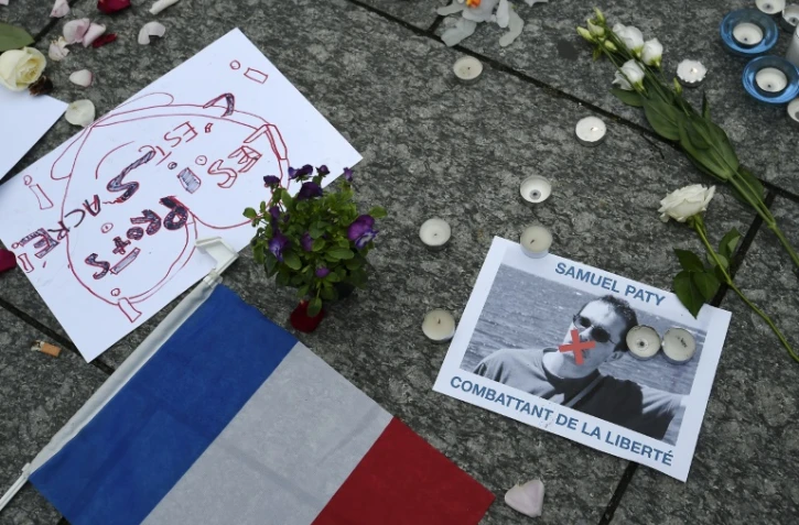 Hommage à l'enseignant Samuel Paty à Strasbourg, le 18 octobre 2020