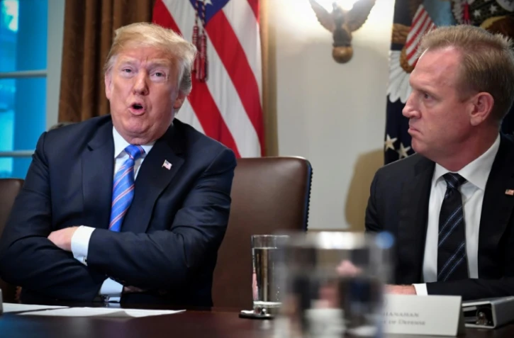 Le président américain Donald Trump et son secrétaire adjoint à la Défense, Patrick Shanahan, qui doit remplacer Jim Mattis dès le 1er janvier 2019 comme chef du Pentagone