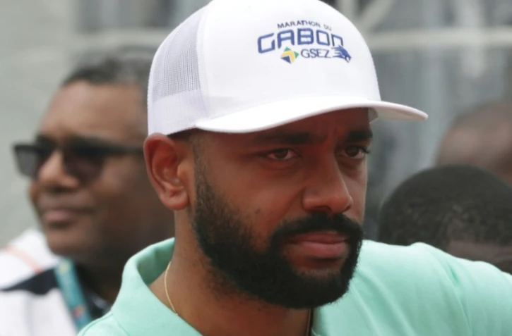 Photo d'archives de Noureddin Bongo Valentin, fils aîné du président gabonais déchu Ali Bongo Ondimb, prise pendant le Marathon de Libreville le 1e décembre 2019