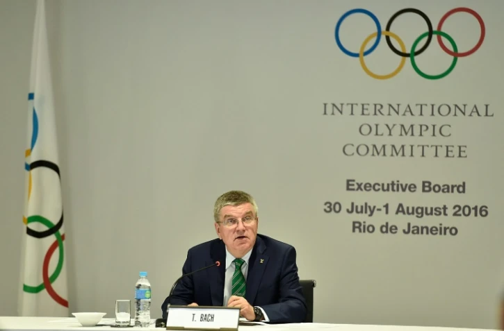 Le président du CIO Thomas Bach lors la réunion de la commission exécutive de l'instance olympique, le 30 juillet 2016 à Rio