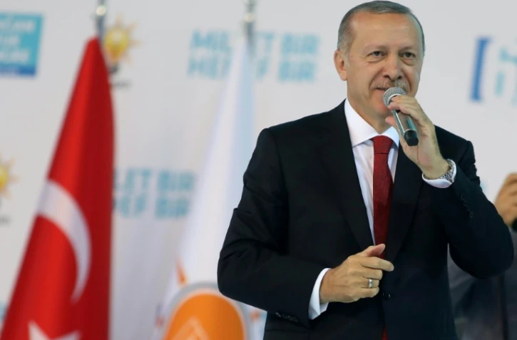 Le président turc Recep Tayyip Erdogan lors du congrès de son parti l'AKP, le 18 août 2018 à Ankara