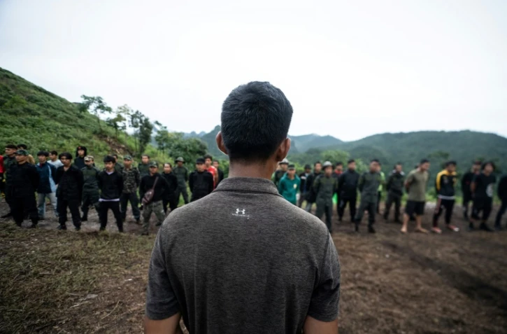Les volontaires du Karenni People Defense Force (KPDF) dans leur camp de l'Etat de Kayah, le 7 juillet 2021