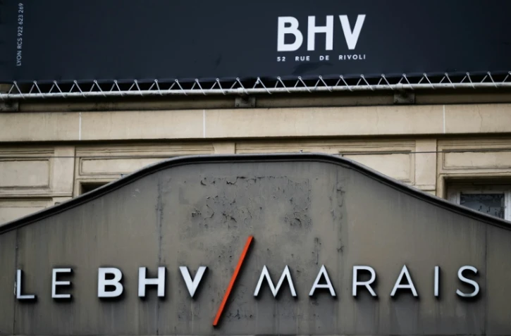 Le logo du BHV Marais, le 3 novembre 2025 à Paris