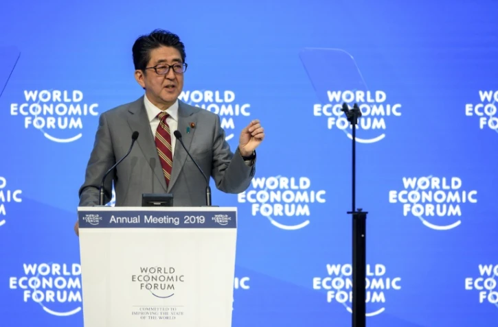 Le Premier ministre japonais Shinzo Abe à Davos le 23 janvier 2019