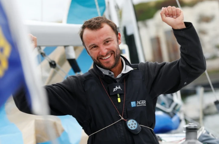 Adrien Hardy lors de la 48e édition de la Solitaire du Figaro, à Dieppe, le 23 juin 2017