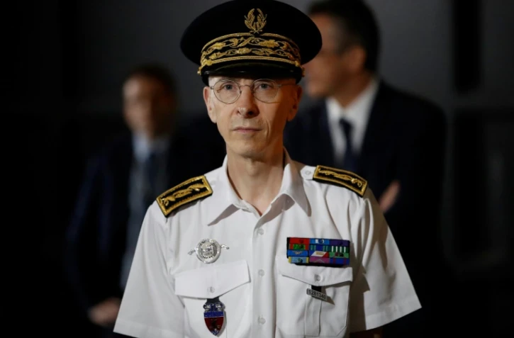 Le préfet de police Didier Lallement lors d'un déplacement dans un poste de police à La Courneuve le 5 juillet 2020