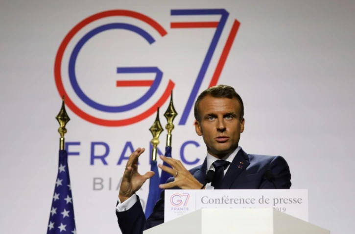 Le président français Emmanuel Macron à Biarritz le 26 août 2019