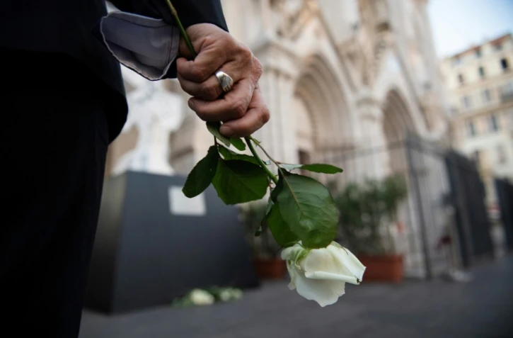 Hommage aux trois victimes de l'attaque au couteau du 29 octobre 2020, à Nice le 29 octobre 2021