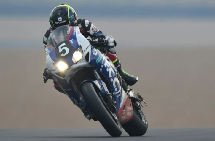 Le Français Freddy Foray sur la Honda N.5 lors des 24 heures Motos au Mans, le 22 avril 2018