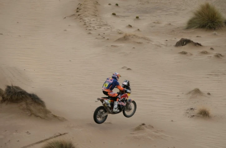 Le Britannique Sam Sunderland lors de la 7e étape du Dakar, le 9 janvier 2017 à Uyuni
