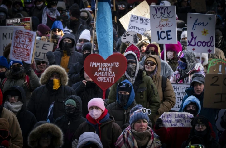 Manifestation contre les méthodes de la police de l'immigration à Minneapolis le 23 janvier 2026