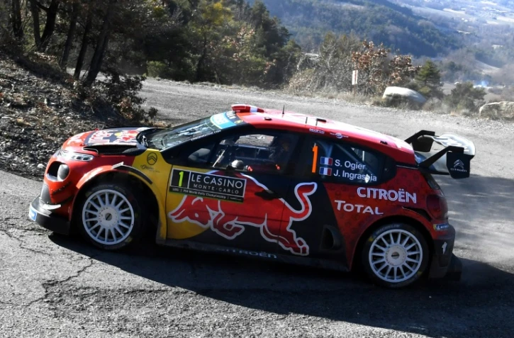 La Citroën C3 de Sébastien Ogier et Julien Ingrassia, lors du Rallye de Monte-Carlo, le 25 janvier 2019