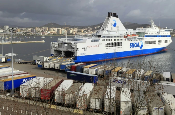 Un ferry de l'ex-SNCM, le 10 janvier 2016 Ă Ajaccio