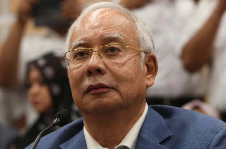 L'ancien Premier ministre malaisien Najib Razak lors d'une conférence de presse à Kuala Lumpur, le 12 mai 2018