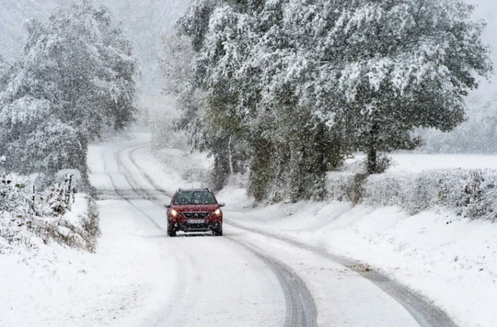 Chutes de neige à Ceyssat, en Auvergne, le 29 octobre 2018