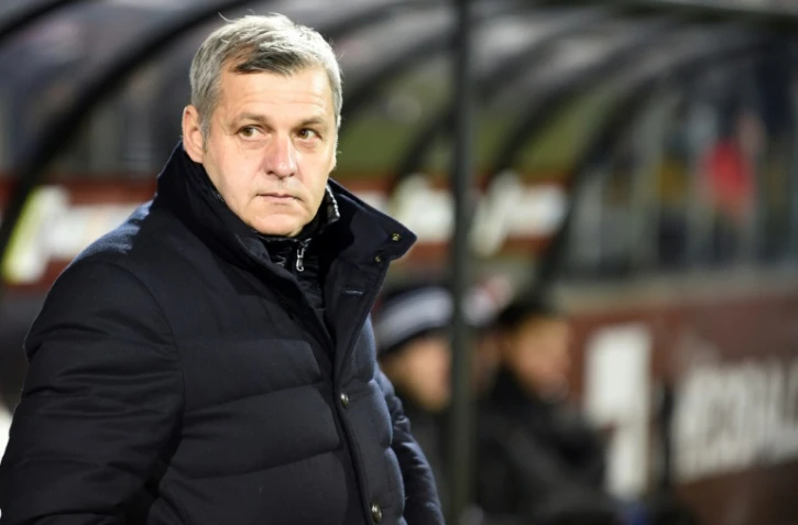 L'entraîneur de l'OL Bruno Genesio, le 3 décembre 2016 lors d'un match de Ligue 1 à Metz, le 3 décembre 2016