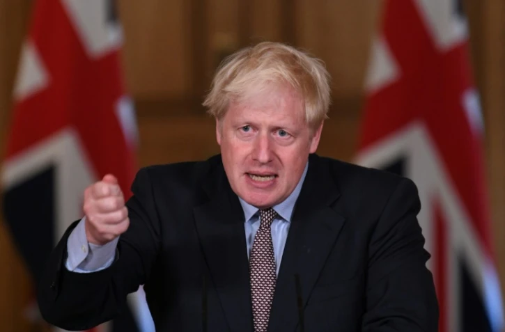 Le premier ministre Boris Johnson lors d'une conférence de presse à Londres le 9 septembre 2020