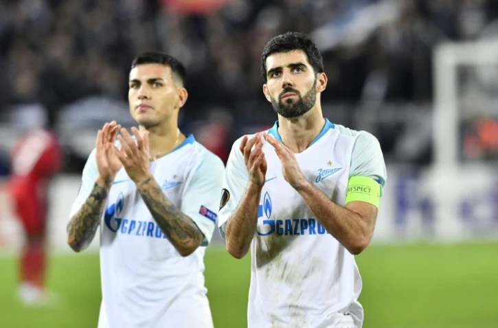 L'Argentin Leandro Paredes (d), alors milieu au Zenit Saint-Pétersbourg, face à Bordeaux en Europa League au Mamtut Atlantique, le 8 novembre 2018