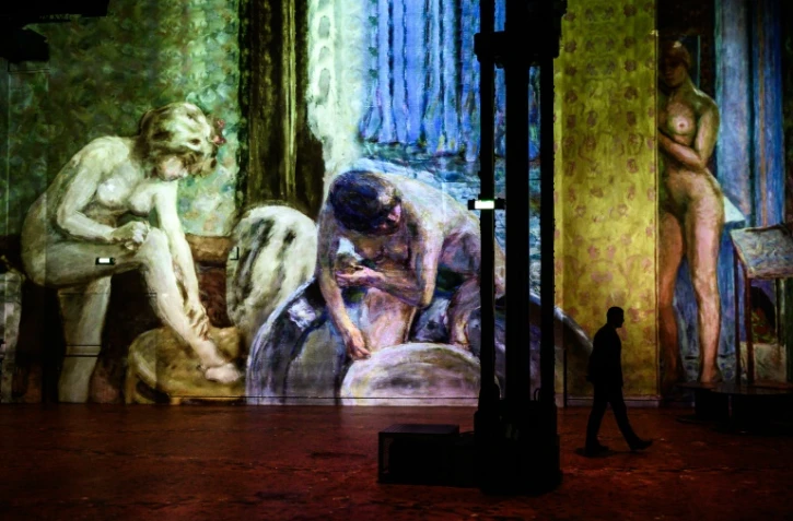 Des peintures de Pierre Bonnard projetées dans le cadre de l'exposition immersive "Monet, Renoir... Chagall" à l'Atelier des Lumières, le 26 février 2020 à Paris 