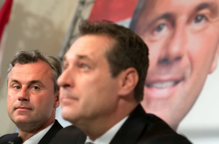 Norbert Hofer et Heinz Christian Strache le 24 mai 2016 à Vienne