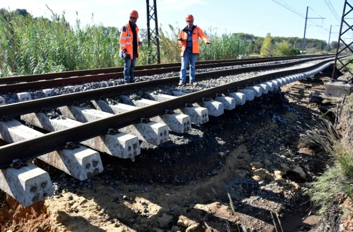 Les pluies ont causé de gros dégâts sur le réseau férroviaire, notamment à Villeneuve-les-Béziers, le 24 octobre 2019