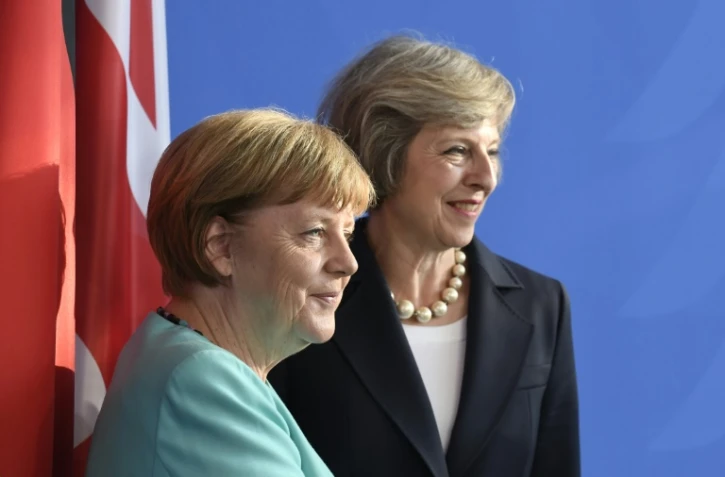 Angela Merkel après ses discussions avec Theresa May à Berlin le 20 juillet 2016