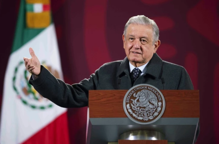 Le président mexicain Andres Manuel Lopez Obrador lors d'une conférence de presse à  Mexico, le 17 janvier 2022