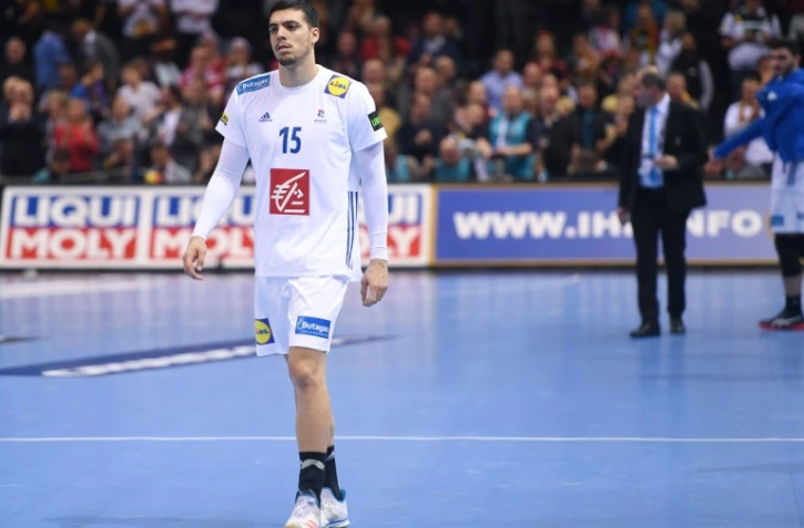 La déception de Mathieu Grébile et des Bleus surclassés par le Danemark en demi-finale du Mondial à Hambourg, le 25 janvier 2019