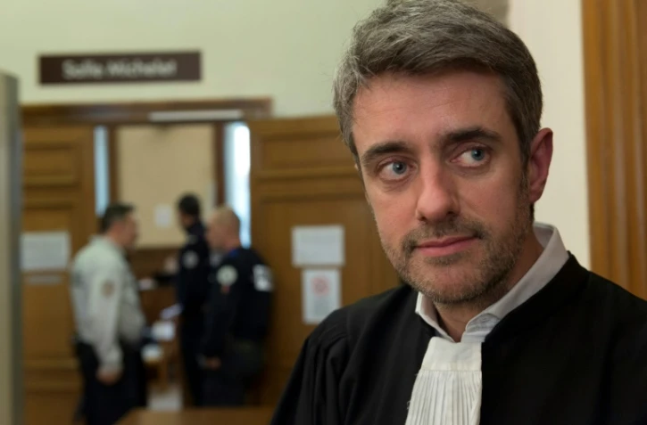 Un des avocats de Cécile Bourgeon, Me Renaud Portejoie,dans la salle de la cour d'assises au Puy-en-Velay, le 30 janvier 2018