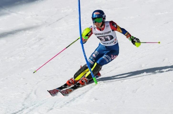 Mikaela Shiffrin, le 26 février 2017 lors du slalom du combiné à Crans-Montana

